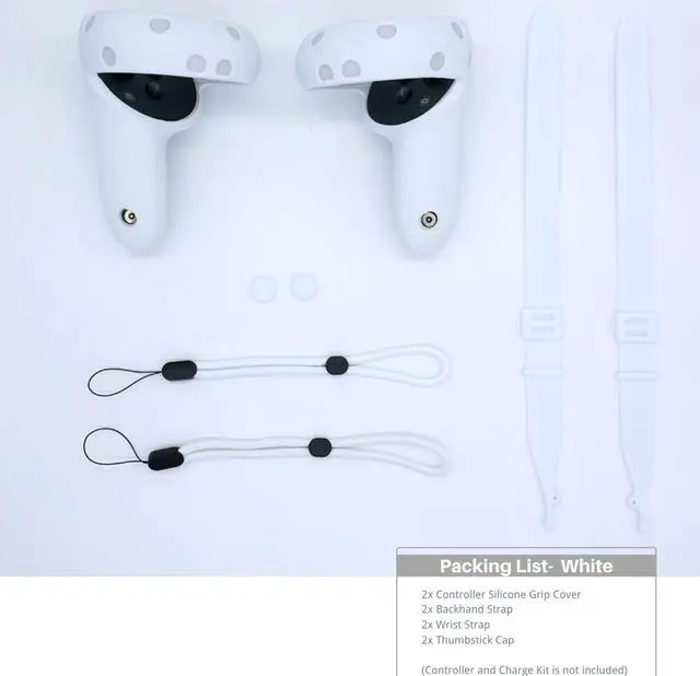 Alt view image 2 of 6 - BeswinVR Silicone Protection and Grips for Quest 2 Controller- White