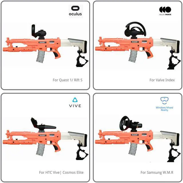 Alt view image 4 of 5 - BeswinVR Haptic VR Gun Controller for Valve Index, HTC Vive/Cosmos Elite, Lighthouse tracking - Base Station 1.0, 2.0 required.