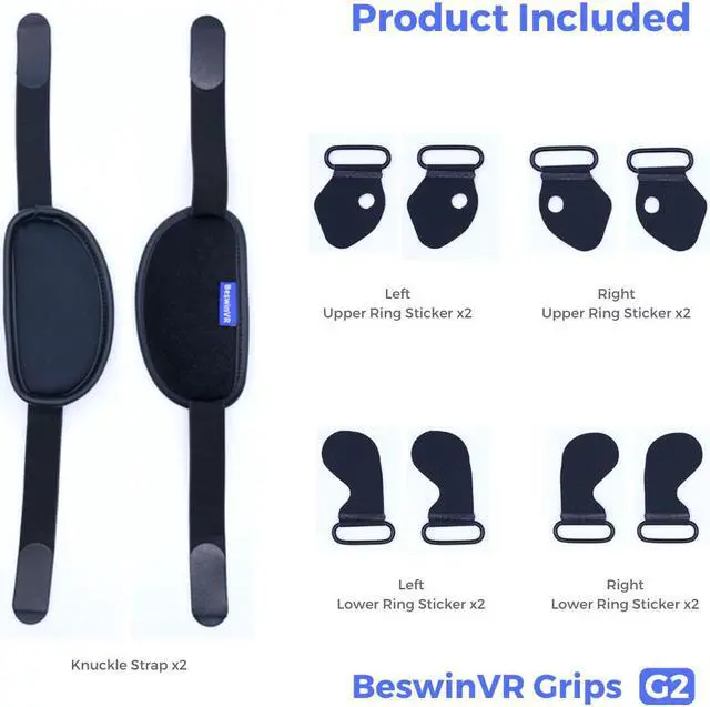 Alt view image 7 of 7 - BeswinVR G2- Controller Grips and Knuckle Strap for Quest 2 Anker Charging Dock, Meta Quest 2, HP Reverb G2 ( Black, 1 Pair)