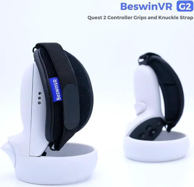 Alt view image 3 of 7 - BeswinVR G2- Controller Grips and Knuckle Strap for Quest 2 Anker Charging Dock, Meta Quest 2, HP Reverb G2 ( Black, 1 Pair)