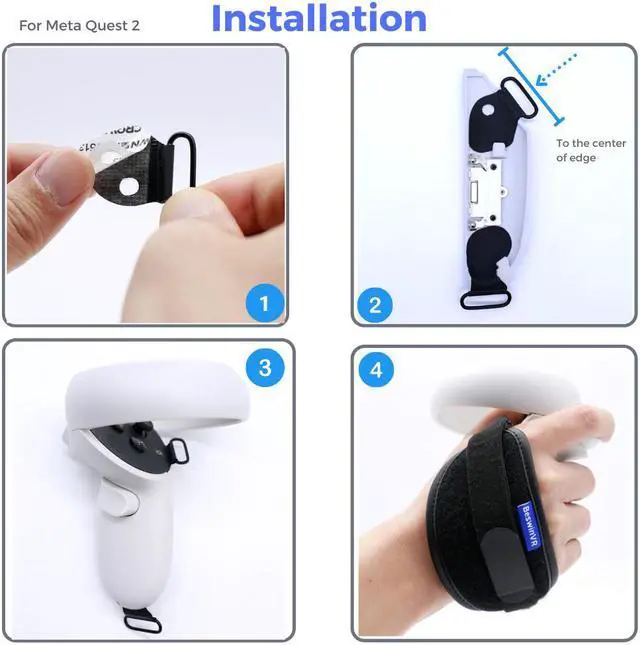 Alt view image 6 of 7 - BeswinVR G2- Controller Grips and Knuckle Strap for Quest 2 Anker Charging Dock, Meta Quest 2, HP Reverb G2 ( Black, 1 Pair)