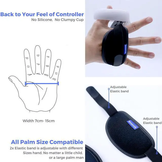 Alt view image 5 of 7 - BeswinVR G2- Controller Grips and Knuckle Strap for Quest 2 Anker Charging Dock, Meta Quest 2, HP Reverb G2 ( Black, 1 Pair)