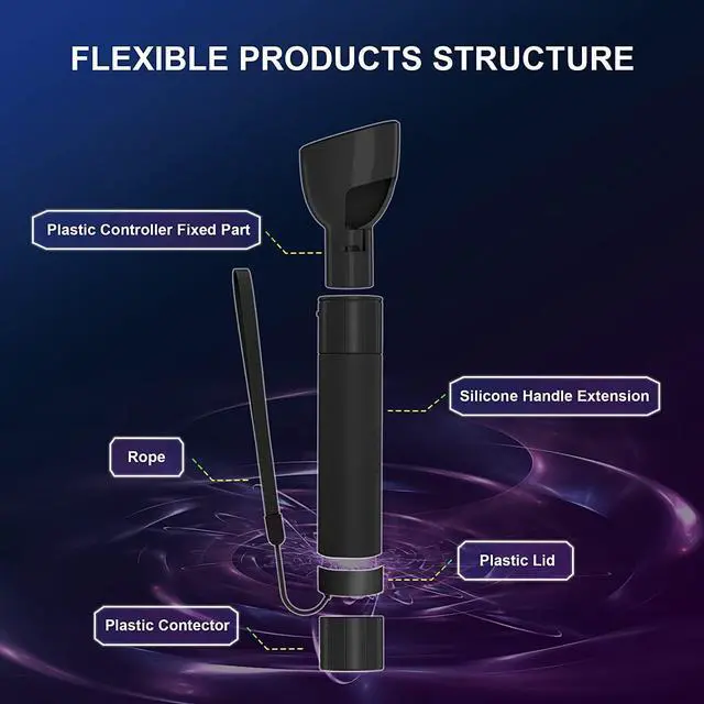Alt view image 7 of 7 - BeswinVR Extension Grips for Quest Pro, VR Game Controllers Handle Accessories for Playing Beat Saber, Golf+, Badminton, Baseball Games Black
