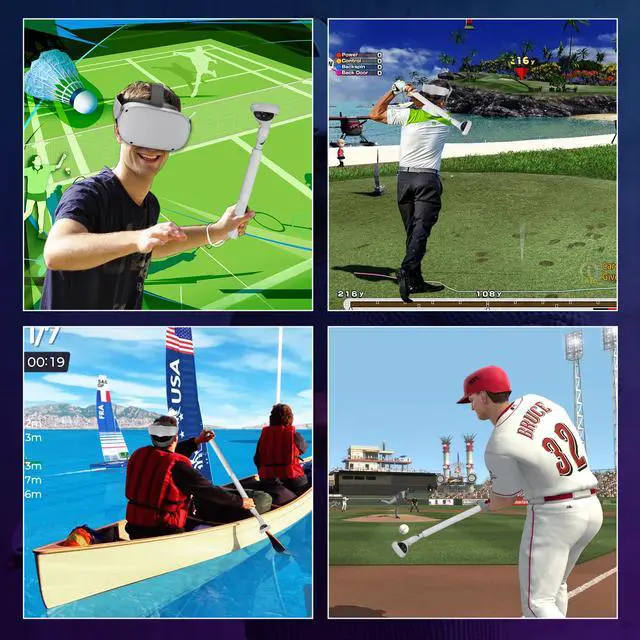 Alt view image 6 of 7 - BeswinVR Extension Grips for Meta Quest 2, VR Game Controllers Handle Accessories for Playing Beat Saber, Golf+, Badminton, Baseball Games White