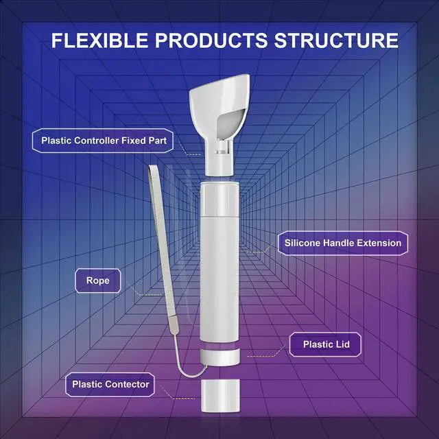 Alt view image 2 of 7 - BeswinVR Extension Grips for Meta Quest 2, VR Game Controllers Handle Accessories for Playing Beat Saber, Golf+, Badminton, Baseball Games White