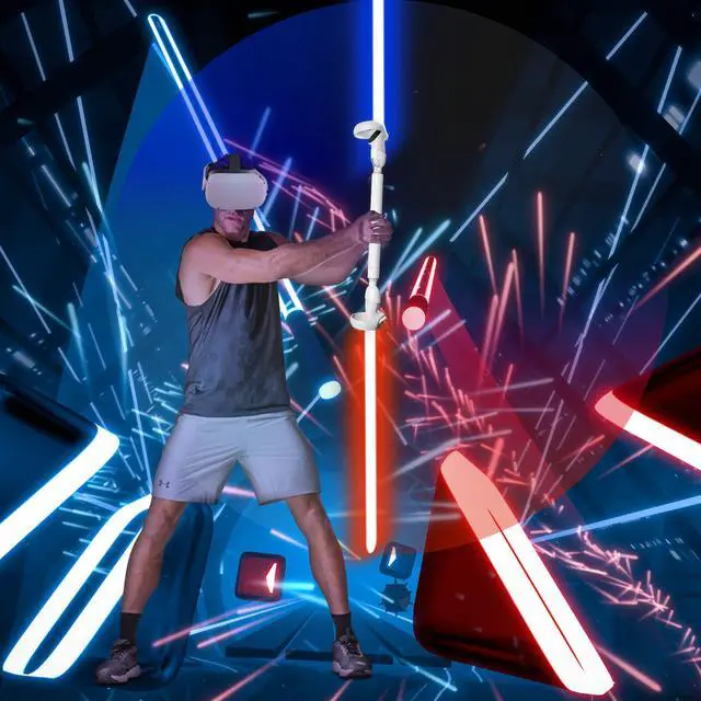 Alt view image 5 of 7 - BeswinVR Extension Grips for Meta Quest 2, VR Game Controllers Handle Accessories for Playing Beat Saber, Golf+, Badminton, Baseball Games White