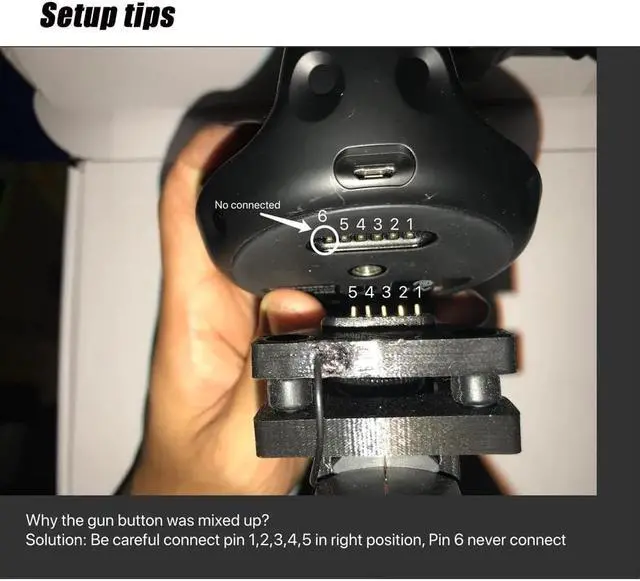 Alt view image 6 of 6 - BeswinVR Haptic VR Gun Controller for Vive Tracker 2.0, 3.0 ( Tracker Not Included)