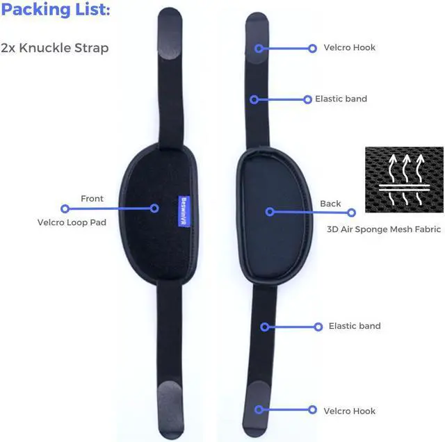 Alt view image 7 of 7 - BeswinVR G2- Controller Grips Knuckle Strap for PICO 4/ Pico 4 PRO, VR Accessories (Black, 1 Pair)