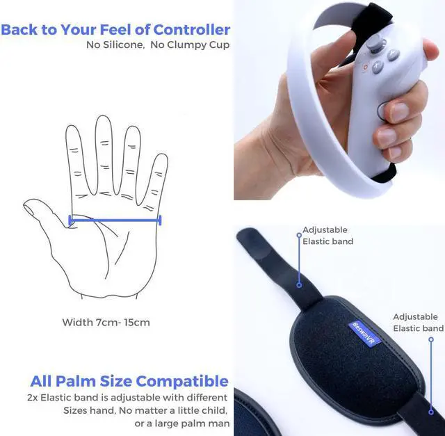 Alt view image 4 of 7 - BeswinVR G2- Controller Grips Knuckle Strap for PICO 4/ Pico 4 PRO, VR Accessories (Black, 1 Pair)
