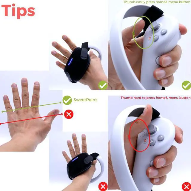 Alt view image 6 of 7 - BeswinVR G2- Controller Grips Knuckle Strap for PICO 4/ Pico 4 PRO, VR Accessories (Black, 1 Pair)