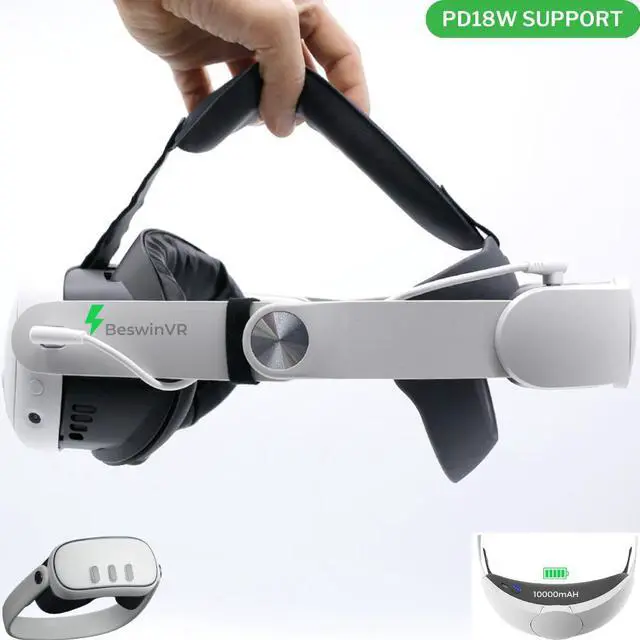 Main image of BeswinVR Battery Elite Strap Compatible with Meta Quest 3/ 3S, 10000mAH Capacity PD18W Support-Quest2 NOT Support