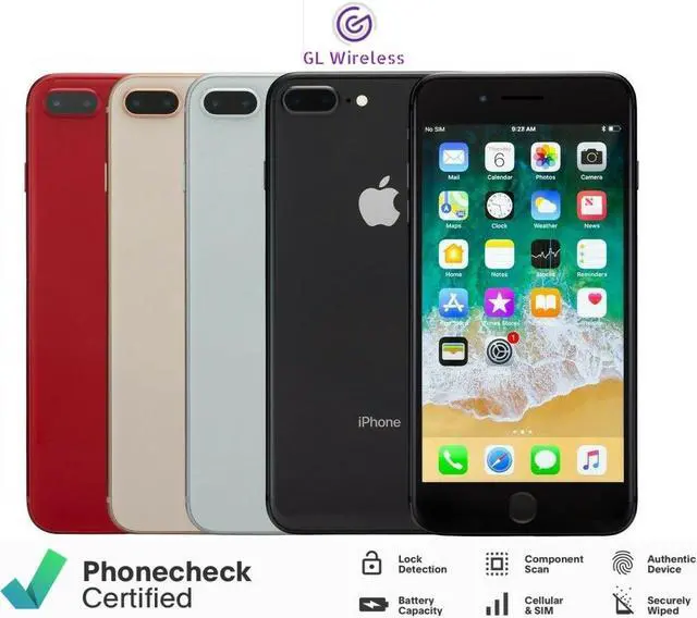 Alt view image 5 of 5 - Apple iPhone 8 Plus Space Gray 64gb - Fully Unlocked (Very Good Condition)