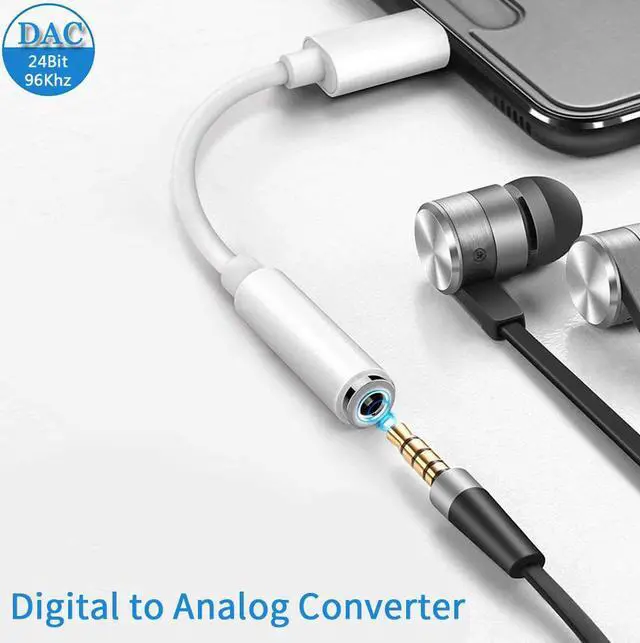 Alt view image 5 of 6 - Type C Headphone Adapter, USB C to 3.5mm Headphone Jack Adapter, Upgrade USB Type C Audio Aux Adapter Compatible with Google Pixel/ Nexus/Samsung/Moto/Huawei and all USB C Port,  White, R017 (2 Pack)