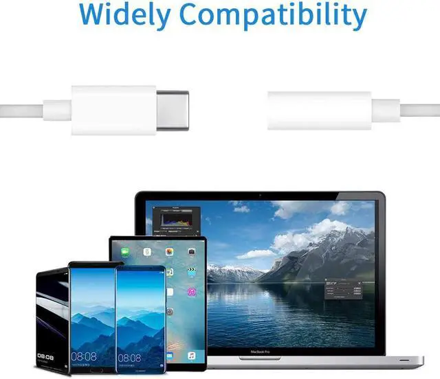 Alt view image 6 of 6 - Type C Headphone Adapter, USB C to 3.5mm Headphone Jack Adapter, Upgrade USB Type C Audio Aux Adapter Compatible with Google Pixel/ Nexus/Samsung/Moto/Huawei and all USB C Port,  White, R017 (2 Pack)