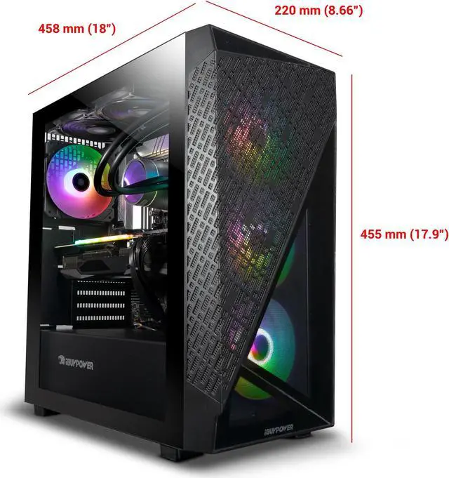 Alt view image 5 of 7 - iBUYPOWER SlateMesh Gaming Desktop PC, AMD Ryzen 7 7700X, NVIDIA GeForce RTX 4070 12GB, 32GB DDR5 RAM, 2TB SSD, Windows 11, SlateMeshA7N4701