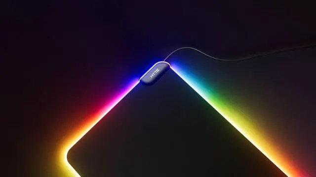 Alt view image 3 of 14 - HYTE CNVS Intense Play Mat: Custom RGB LED 50-Pixel qRGB Array Waterproof Extended Premium Silky 28 SPI 900mm x 370mm USB C Gaming Mouse Pad