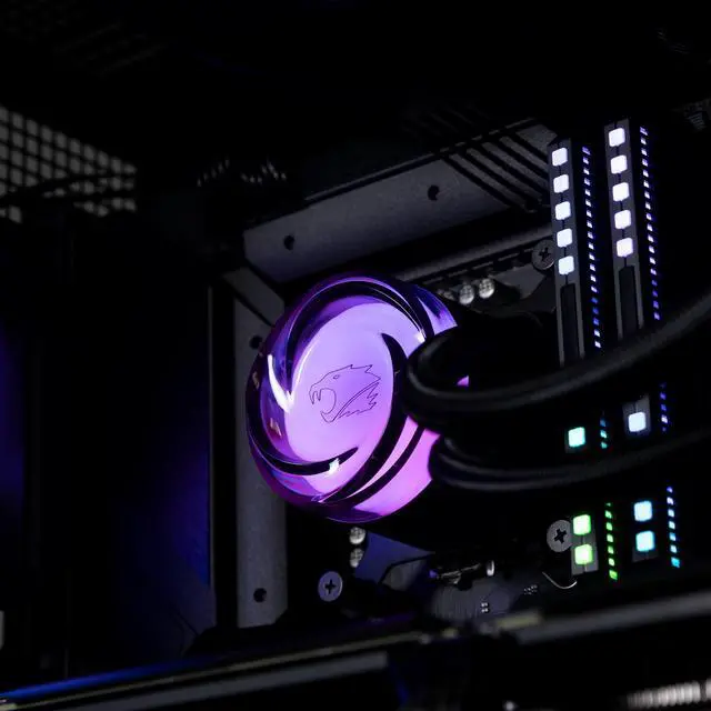 Alt view image 6 of 7 - iBUYPOWER AW4 240mm Radiator CPU AIO Liquid Cooler (2024), 2x 120mm Core Fans, RGB Display, Fan Speed 700-2000 RPM, Airflow Volume 65 CFM, Intel 1700/1150/1151, AMD AM5/AM4 - Black