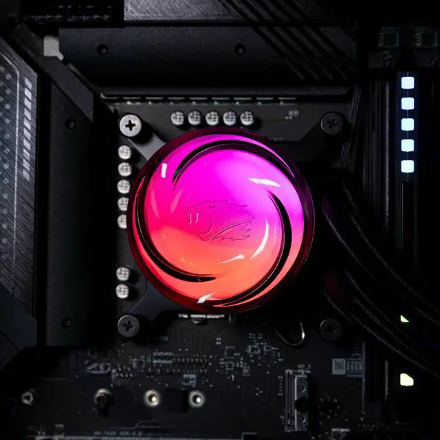 Alt view image 5 of 7 - iBUYPOWER AW4 240mm Radiator CPU AIO Liquid Cooler (2024), 2x 120mm Core Fans, RGB Display, Fan Speed 700-2000 RPM, Airflow Volume 65 CFM, Intel 1700/1150/1151, AMD AM5/AM4 - Black