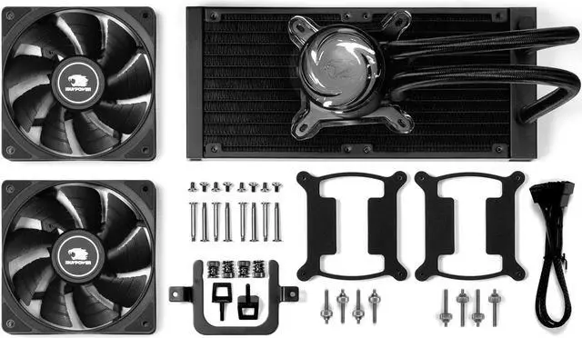 Alt view image 7 of 7 - iBUYPOWER AW4 240mm Radiator CPU AIO Liquid Cooler (2024), 2x 120mm Core Fans, RGB Display, Fan Speed 700-2000 RPM, Airflow Volume 65 CFM, Intel 1700/1150/1151, AMD AM5/AM4 - Black