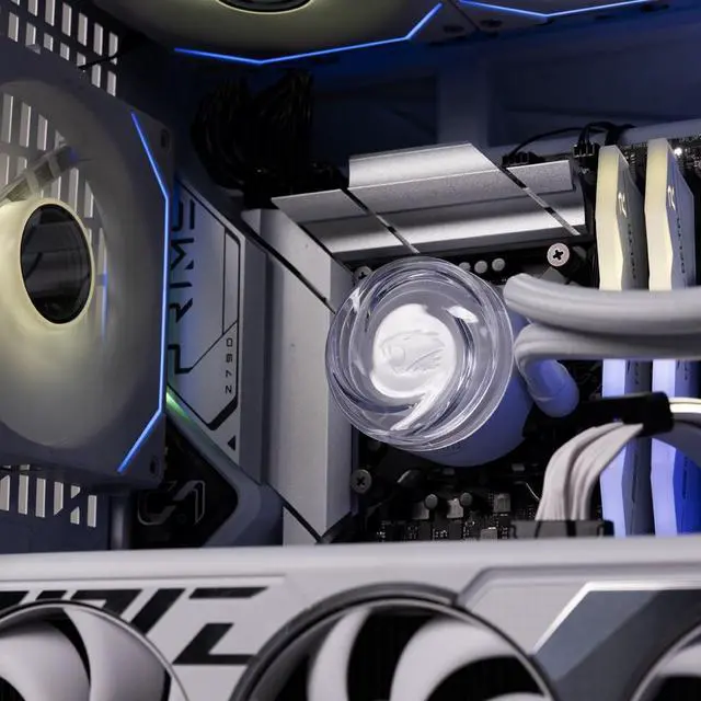 Alt view image 4 of 7 - iBUYPOWER AW4 240mm Radiator CPU AIO Liquid Cooler (2024), 2x 120mm Core Fans, RGB Display, Fan Speed 700-2000 RPM, Airflow Volume 65 CFM, Intel 1700/1150/1151, AMD AM5/AM4 - White