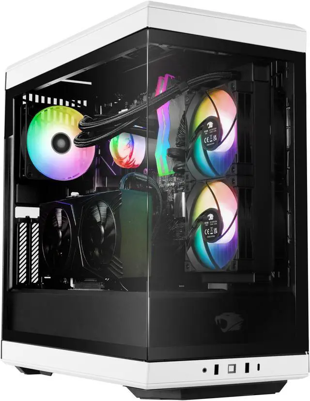 Alt view image 2 of 7 - iBUYPOWER Y40 Pro White Gaming PC Desktop - AMD Ryzen 7 9700X - NVIDIA GeForce RTX 4070 Ti Super 16GB - 32GB DDR5 RGB - 1TB NVMe SSD - Y40WA7N47TS01