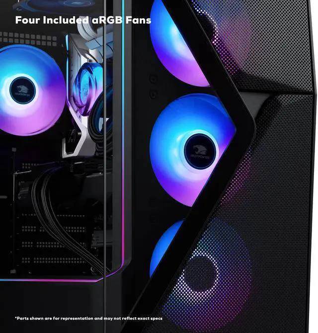 Alt view image 6 of 7 - iBUYPOWER Slate 8 MESH Gaming PC Desktop - AMD Ryzen 7 7800X3D - AMD Radeon RX 7700 XT 12GB - 32GB DDR5 RGB - 1TB NVMe SSD - SMA7R77XT02