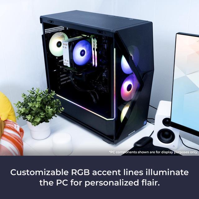 Alt view image 4 of 7 - iBUYPOWER Slate 8 MESH Gaming PC Desktop - AMD Ryzen 7 7800X3D - AMD Radeon RX 7700 XT 12GB - 32GB DDR5 RGB - 1TB NVMe SSD - SMA7R77XT02