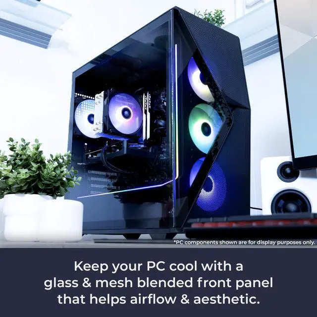 Alt view image 2 of 7 - iBUYPOWER Slate 8 MESH Gaming PC Desktop - Intel Core Ultra 7 265F - NVIDIA GeForce RTX 5070Ti 16GB - 32GB DDR5 RGB - 2TB NVMe SSD - SMI7N57T01