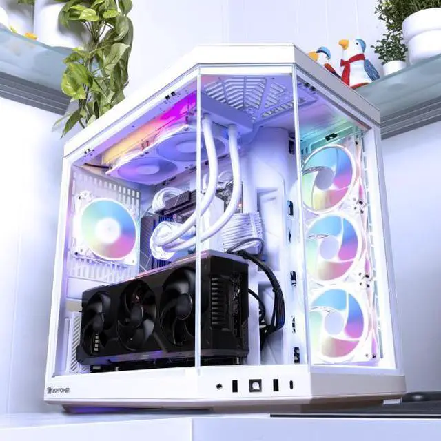 Alt view image 2 of 6 - iBUYPOWER Y70 Snow White Gaming PC Desktop - AMD Ryzen 9 9900X - NVIDIA GeForce RTX 5070Ti 16GB - 64GB DDR5 RGB - 1TB NVMe SSD - Y70WA9N57T01