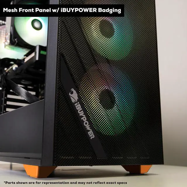 Alt view image 3 of 7 - iBUYPOWER Scale Orange Gaming PC Desktop - AMD Ryzen 5 5500 - NVIDIA GeForce RTX 3050 6GB - 16GB DDR4 Non-RGB - 500GB NVMe SSD - SCA5N3501