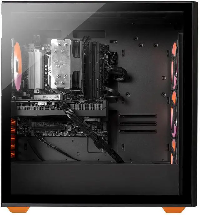 Alt view image 5 of 7 - iBUYPOWER Scale Orange Gaming PC Desktop - AMD Ryzen 7 5700 - NVIDIA GeForce RTX 4060 8GB - 16GB DDR4 Non-RGB - 500GB NVMe SSD - SCA7N4603