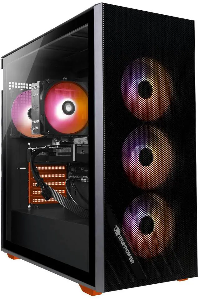 Alt view image 7 of 7 - iBUYPOWER Scale Orange Gaming PC Desktop - AMD Ryzen 7 5700 - NVIDIA GeForce RTX 4060 8GB - 16GB DDR4 Non-RGB - 500GB NVMe SSD - SCA7N4603