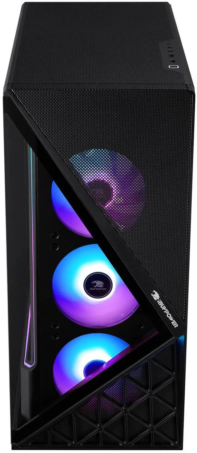 Alt view image 3 of 7 - iBUYPOWER Slate 9 Black Gaming PC Desktop - AMD Ryzen 7 9800X3D - AMD Radeon RX 9070 16GB - 32GB DDR5 RGB - 2TB NVMe SSD - SBA7R9701