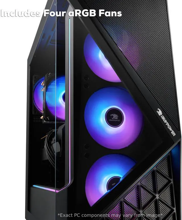 Alt view image 4 of 7 - iBUYPOWER Slate 9 Black Gaming PC Desktop - AMD Ryzen 7 9800X3D - AMD Radeon RX 9070 16GB - 32GB DDR5 RGB - 2TB NVMe SSD - SBA7R9701