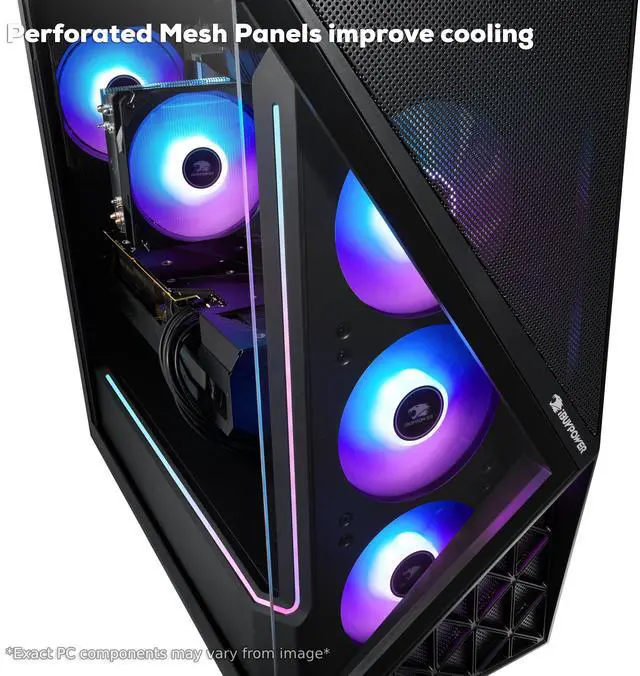 Alt view image 5 of 7 - iBUYPOWER Slate 9 Black Gaming PC Desktop - AMD Ryzen 7 9800X3D - AMD Radeon RX 9070 16GB - 32GB DDR5 RGB - 2TB NVMe SSD - SBA7R9701