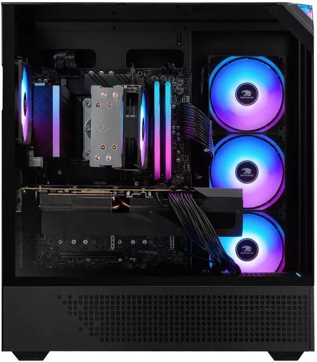 Alt view image 2 of 7 - iBUYPOWER Element 9 Pro Black Gaming PC Desktop - AMD Ryzen 7 9800X3D - NVIDIA GeForce RTX 5060Ti 8GB - 32GB DDR5 RGB - 2TB NVMe SSD - EPBA7N56T01