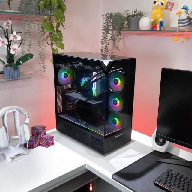 Alt view image 7 of 7 - iBUYPOWER Element 9 Pro Black Gaming PC Desktop - AMD Ryzen 7 9800X3D - NVIDIA GeForce RTX 5060Ti 8GB - 32GB DDR5 RGB - 2TB NVMe SSD - EPBA7N56T01