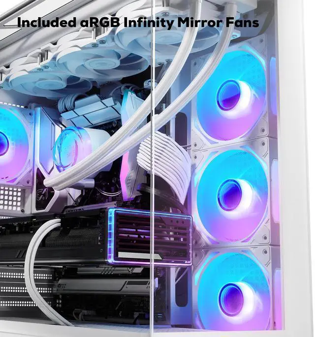 Alt view image 8 of 8 - iBUYPOWER Element 9 Pro White Gaming PC Desktop - Intel Core i9 14900KF - NVIDIA GeForce RTX 5070Ti 16GB - 32GB DDR5 RGB - 1TB NVMe SSD - EPWI9N57T01