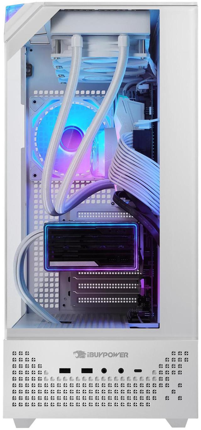Alt view image 4 of 7 - iBUYPOWER Element 9 Pro White Gaming PC Desktop - Intel Core Ultra 7 265KF - NVIDIA GeForce RTX 5070Ti 16GB - 32GB DDR5 RGB - 1TB NVMe SSD - EPWI7N57T01
