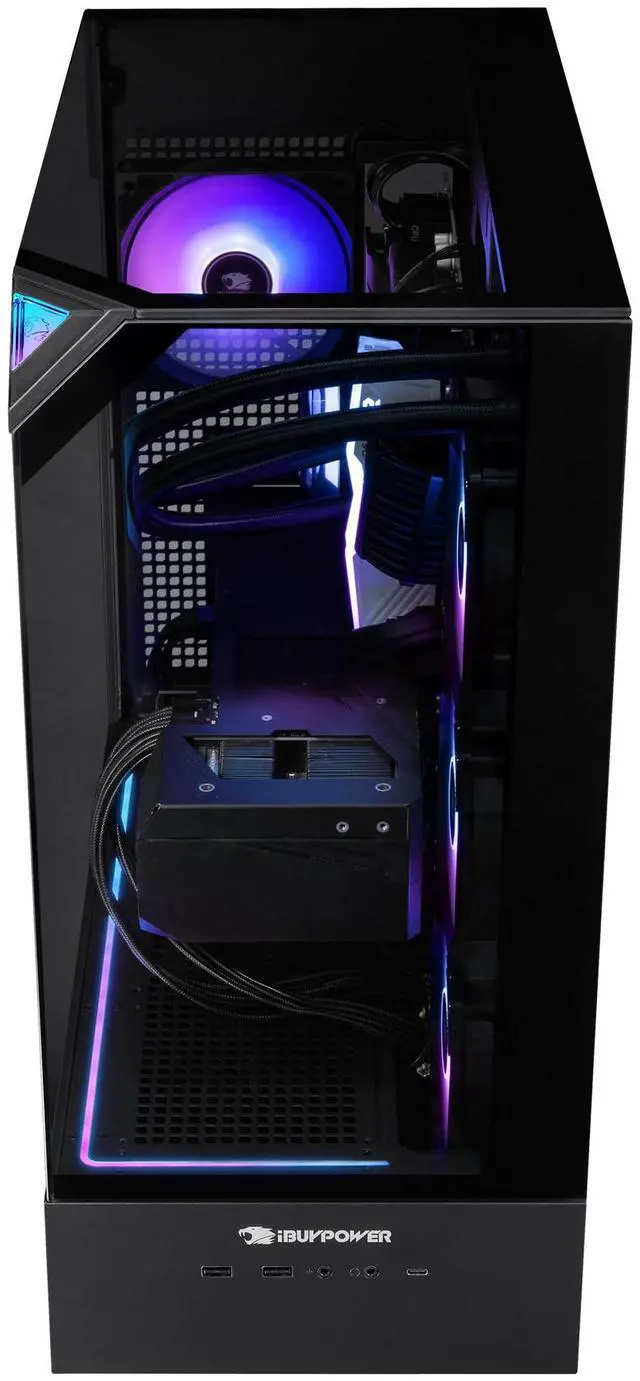 Alt view image 5 of 8 - iBUYPOWER Element 9 Black Gaming PC Desktop - Intel Core Ultra 5 225F - NVIDIA GeForce RTX 5060 8GB - 32GB DDR5 RGB - 2TB NVMe SSD - EBI5N5601