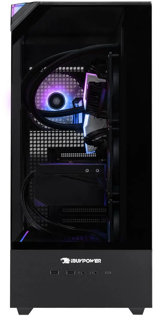 Alt view image 4 of 8 - iBUYPOWER Element 9 Black Gaming PC Desktop - Intel Core Ultra 5 225F - NVIDIA GeForce RTX 5060 8GB - 32GB DDR5 RGB - 2TB NVMe SSD - EBI5N5601