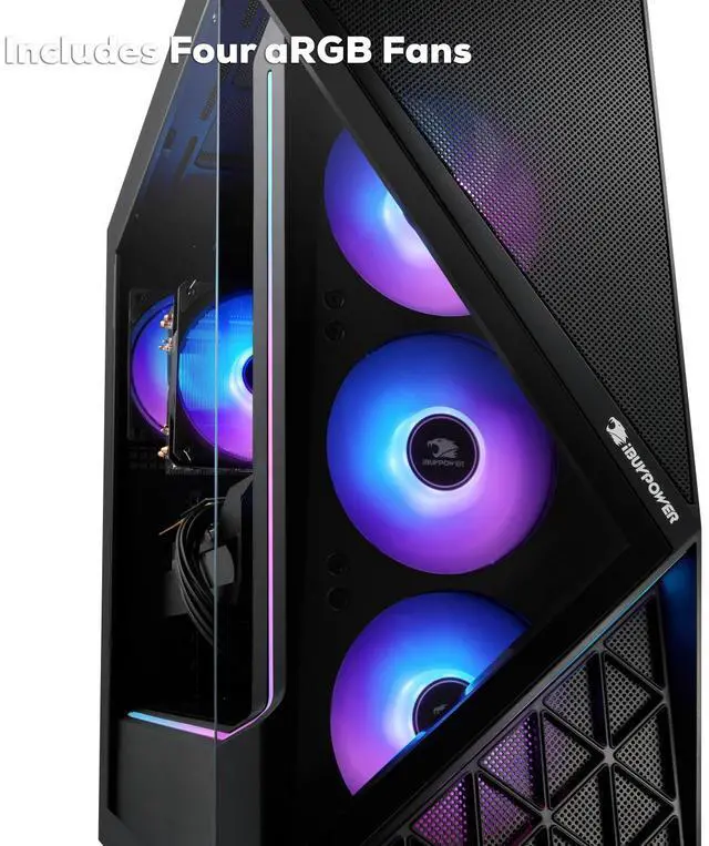 Alt view image 7 of 7 - iBUYPOWER Slate 9 Black Gaming PC Desktop - AMD Ryzen 5 8400F - NVIDIA GeForce RTX 5060Ti 8GB - 16GB DDR5 RGB - 1TB NVMe SSD - SBA5N56T01