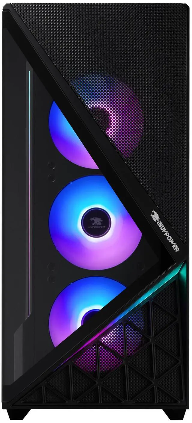 Alt view image 3 of 14 - iBUYPOWER Slate Gaming PC Desktop - AMD Ryzen 7 8700F, AMD Radeon RX 9060XT 8GB, 32GB DDR5 RGB RAM, 2TB NVMe SSD