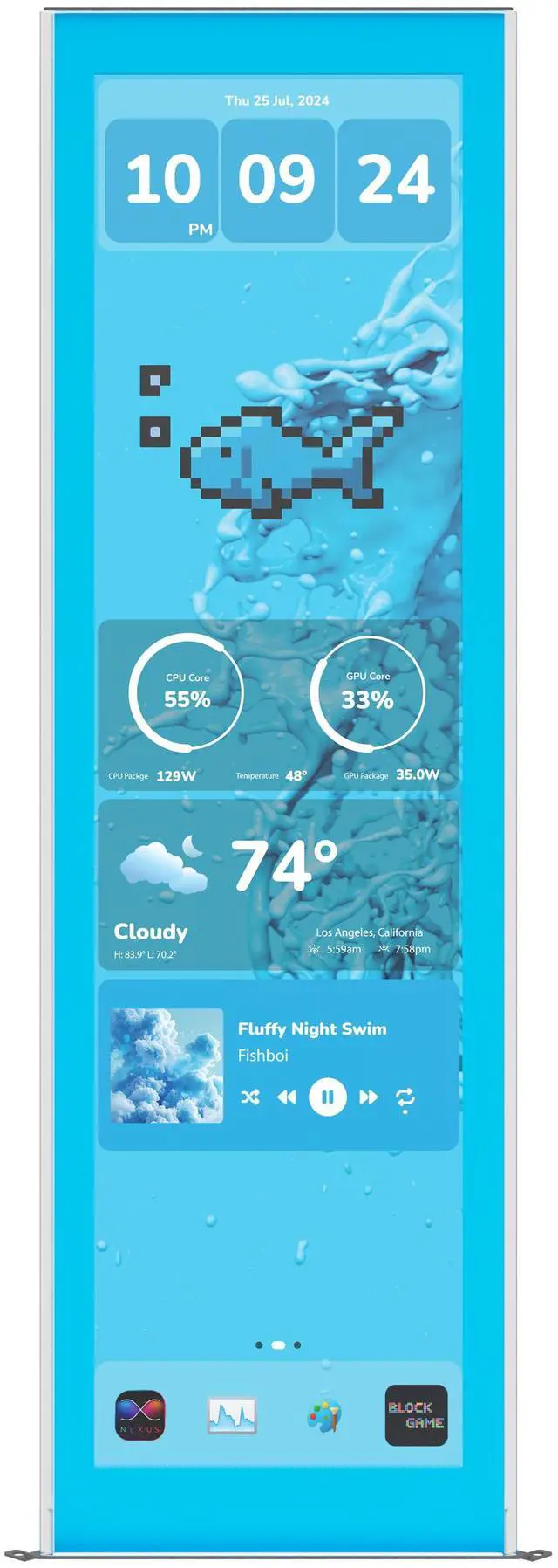 Main image of HYTE Y70 Touch Infinite Display Upgrade - Blueberry Milk (Blue)