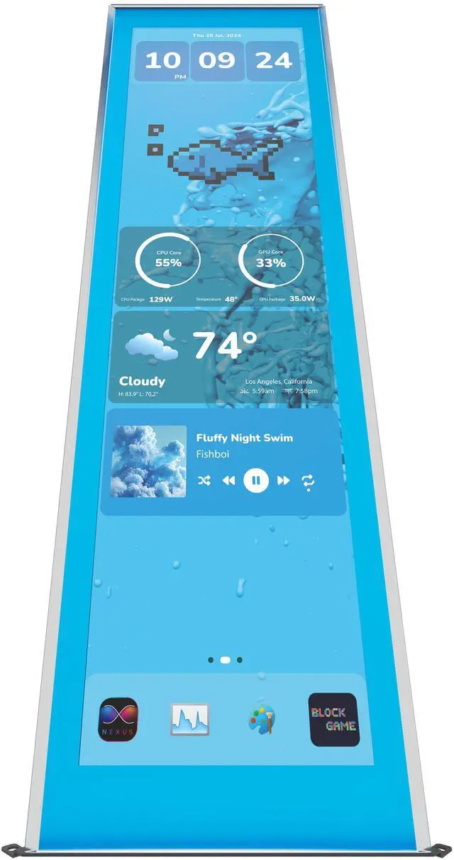 Alt view image 4 of 14 - HYTE Y70 Touch Infinite Display Upgrade - Blueberry Milk (Blue)