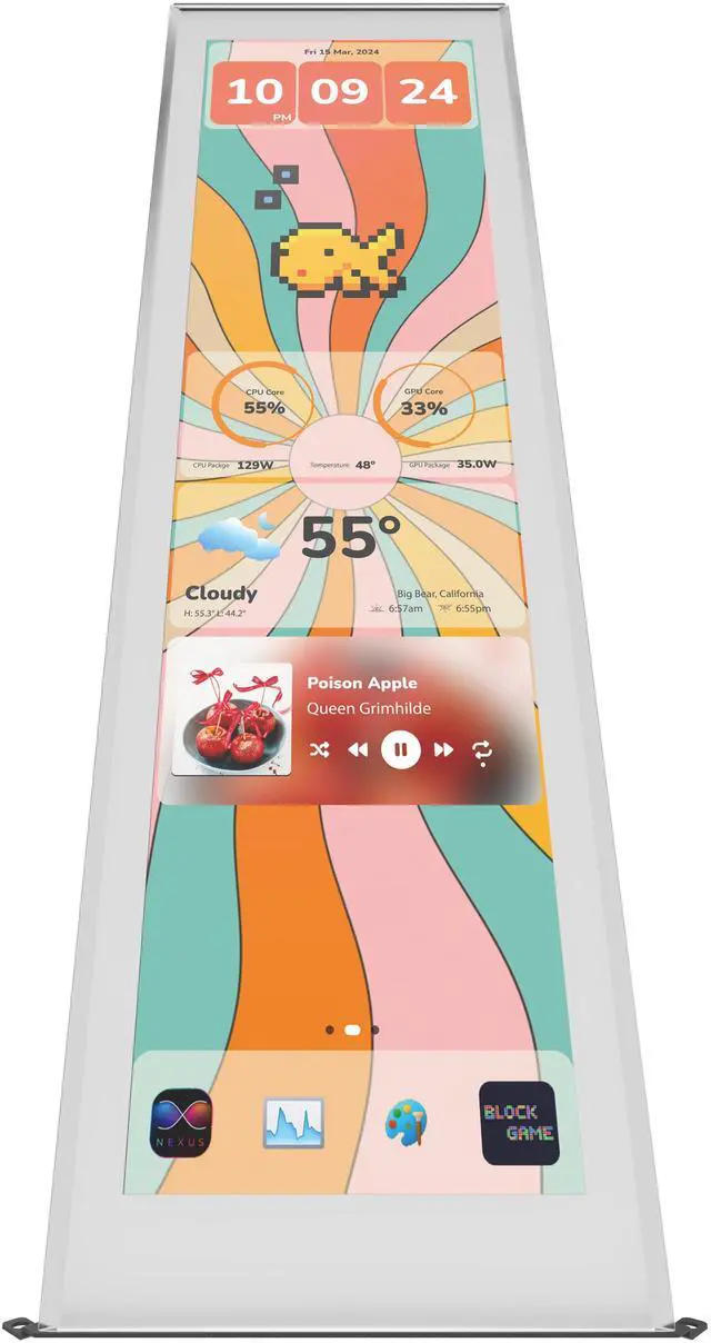 Alt view image 3 of 14 - HYTE Y70 touch infinite Display Upgrade - Snow White