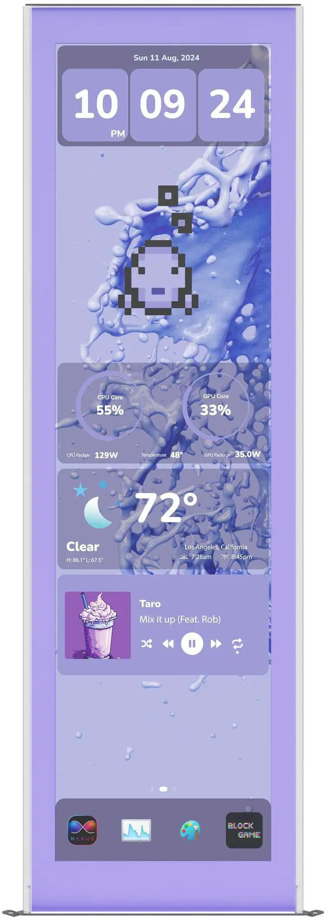 Main image of HYTE Y70 Touch Infinite Display Upgrade - Taro Milk (Purple)