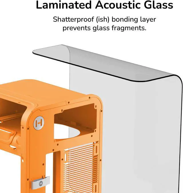 Alt view image 4 of 7 - Achieve new modern performance in a HYTE X50 Astral Orange PC case, introducing revolutionary cooling and airflow features like micro mesh cooling, patent-pending louvered blade ventilation, unobstruc
