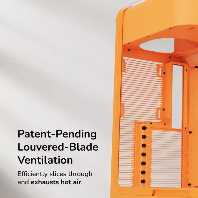 Alt view image 5 of 7 - Achieve new modern performance in a HYTE X50 Astral Orange PC case, introducing revolutionary cooling and airflow features like micro mesh cooling, patent-pending louvered blade ventilation, unobstruc