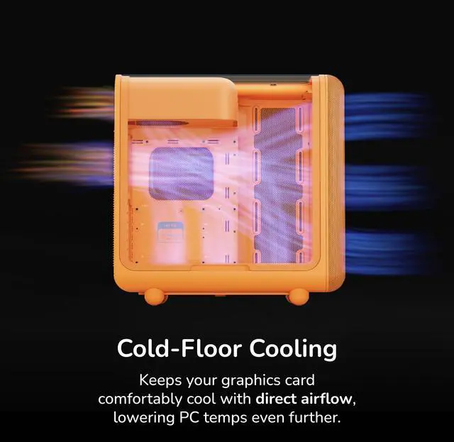 Alt view image 6 of 7 - Achieve new modern performance in a HYTE X50 Astral Orange PC case, introducing revolutionary cooling and airflow features like micro mesh cooling, patent-pending louvered blade ventilation, unobstruc